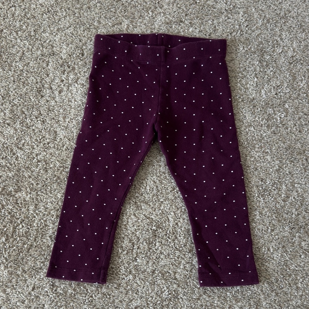 H&M Baby girls purple polka dot Leggings pants size 12-18 months
